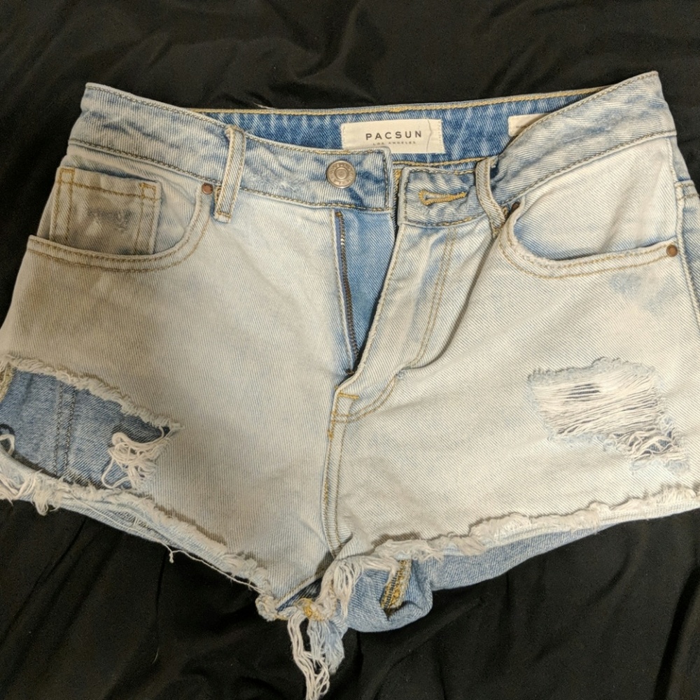 Pacsun High rise destroyed denim shorts